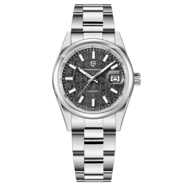 Pagani Design Silver Stainless Steel Black Dial Quartz Watch for Gents - PD-1794