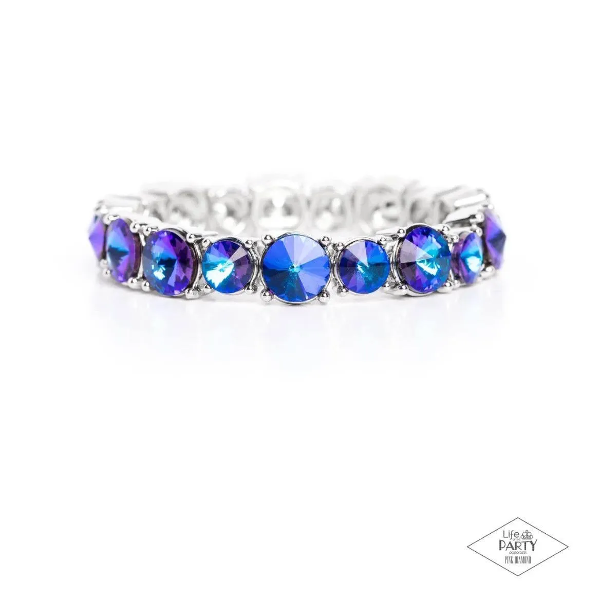 Paparazzi Born To Bedazzle - Blue Bracelet  - Pink Diamond Life of the Party