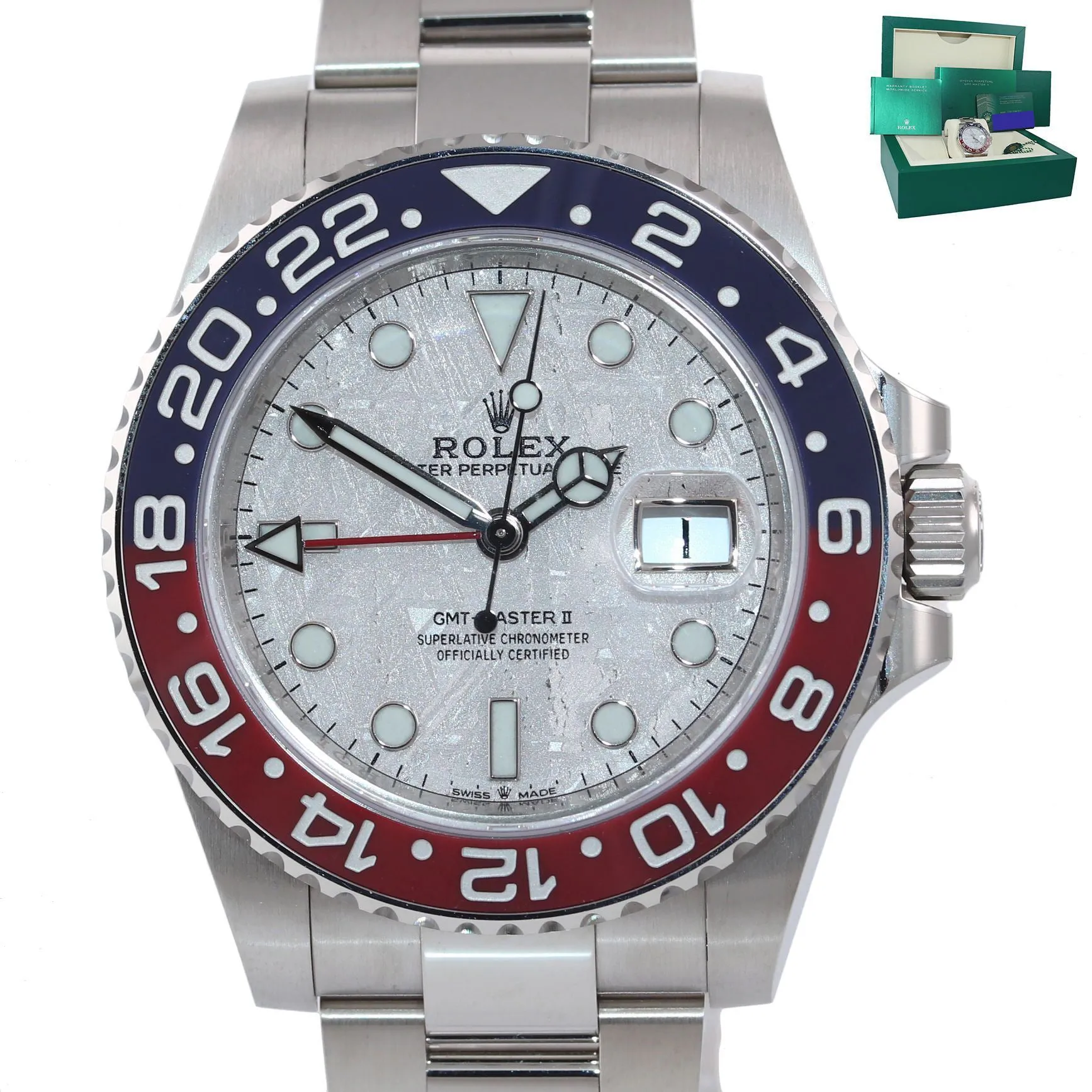 PAPERS 2020 Rolex GMT-Master II 126719 Pepsi METEORITE 18K White Gold Watch Box