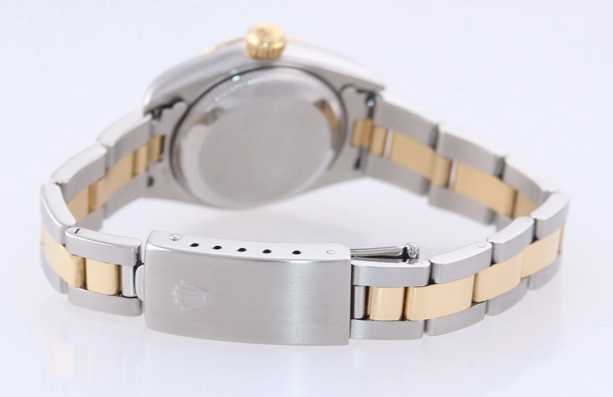 PAPERS MINT Ladies Rolex DateJust 79163 18k Gold Two Tone 26mm Pyramid Watch