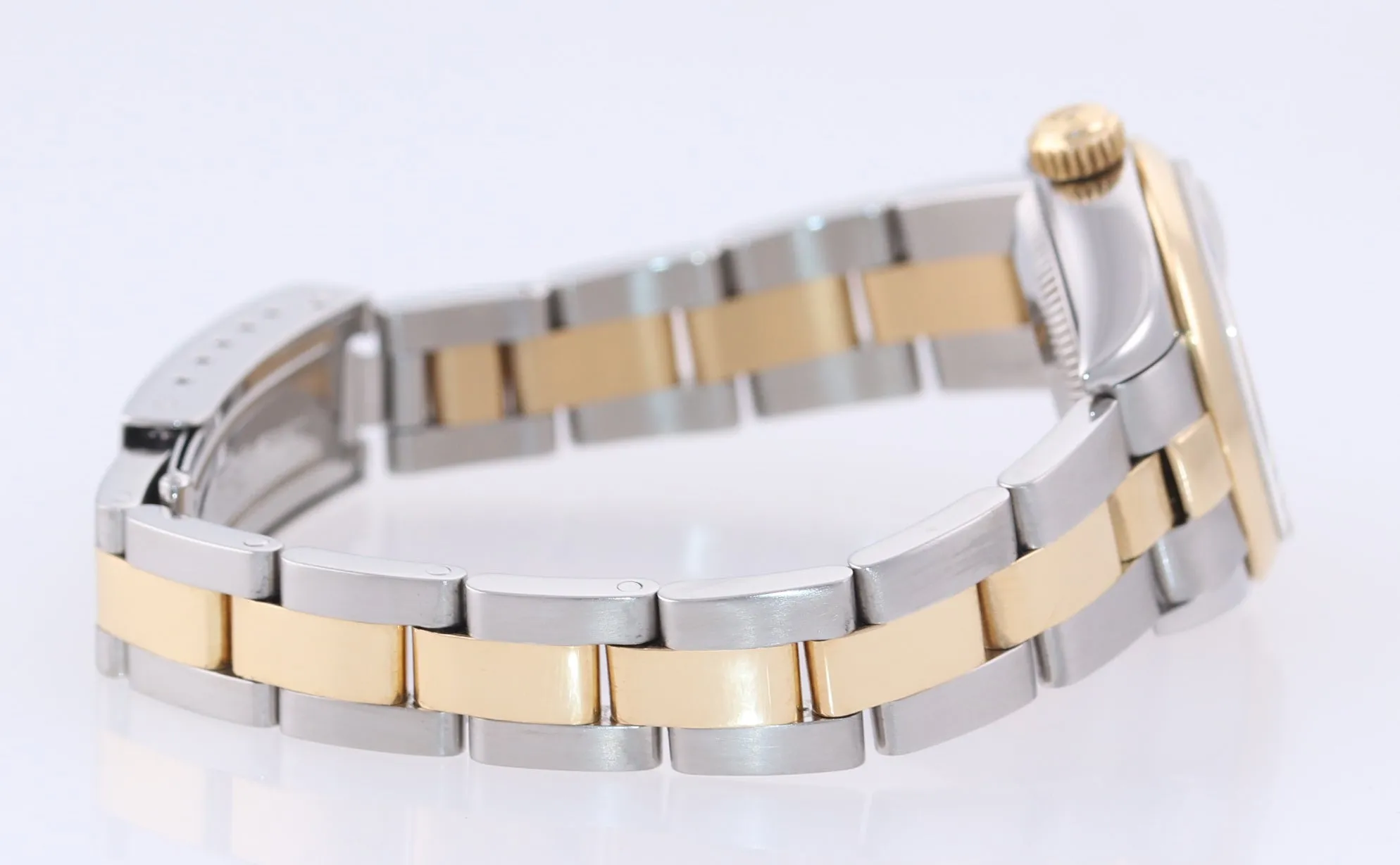PAPERS MINT Ladies Rolex DateJust 79163 18k Gold Two Tone 26mm Pyramid Watch