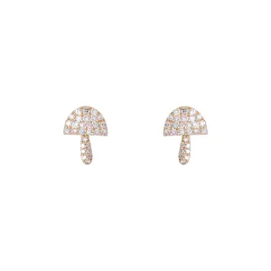 Pave Diamond Mushroom Studs