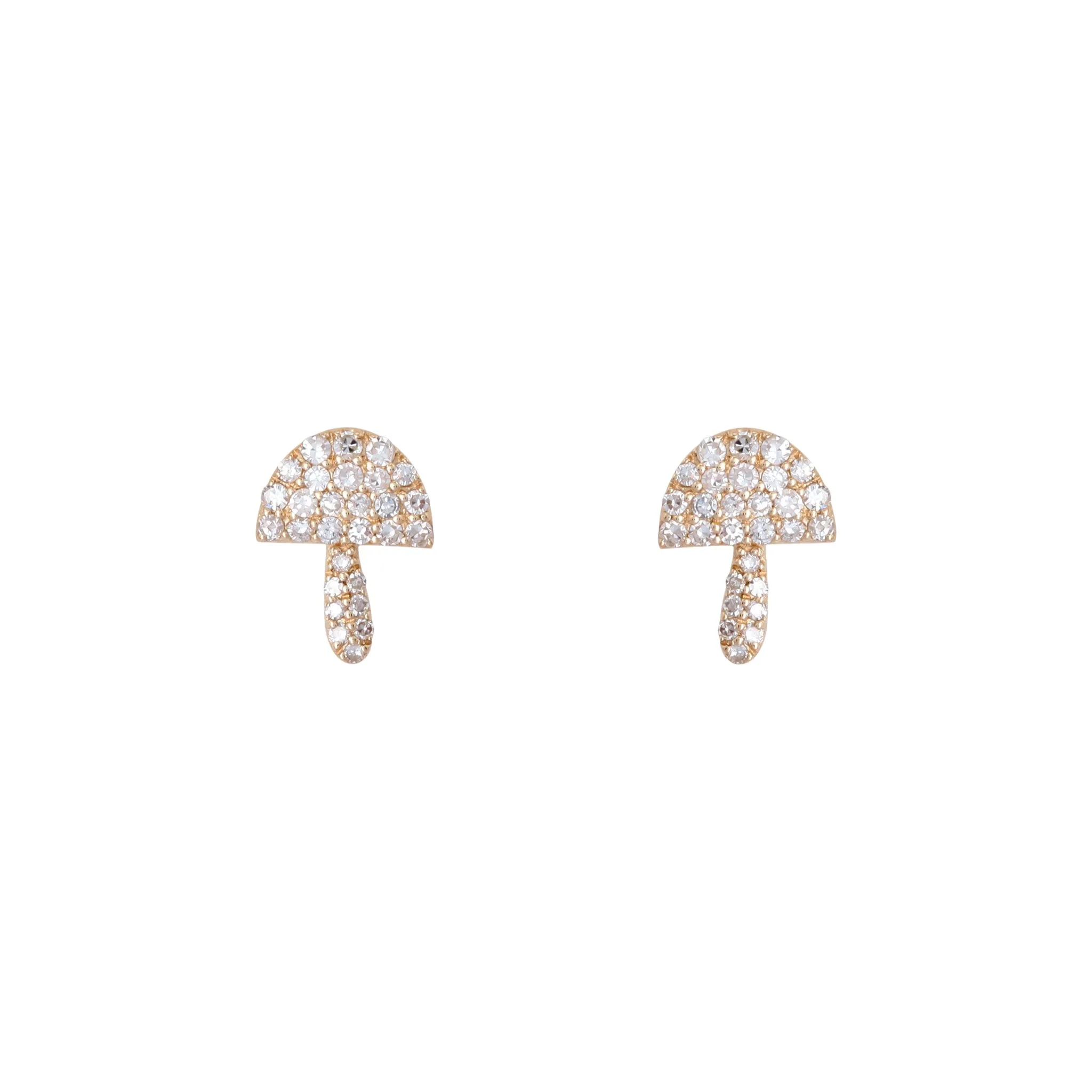 Pave Diamond Mushroom Studs