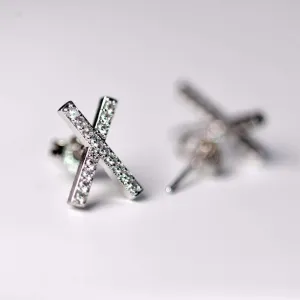 Pave X Studs Earring