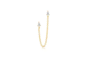 Pear Diamond Chain Double Stud Earring