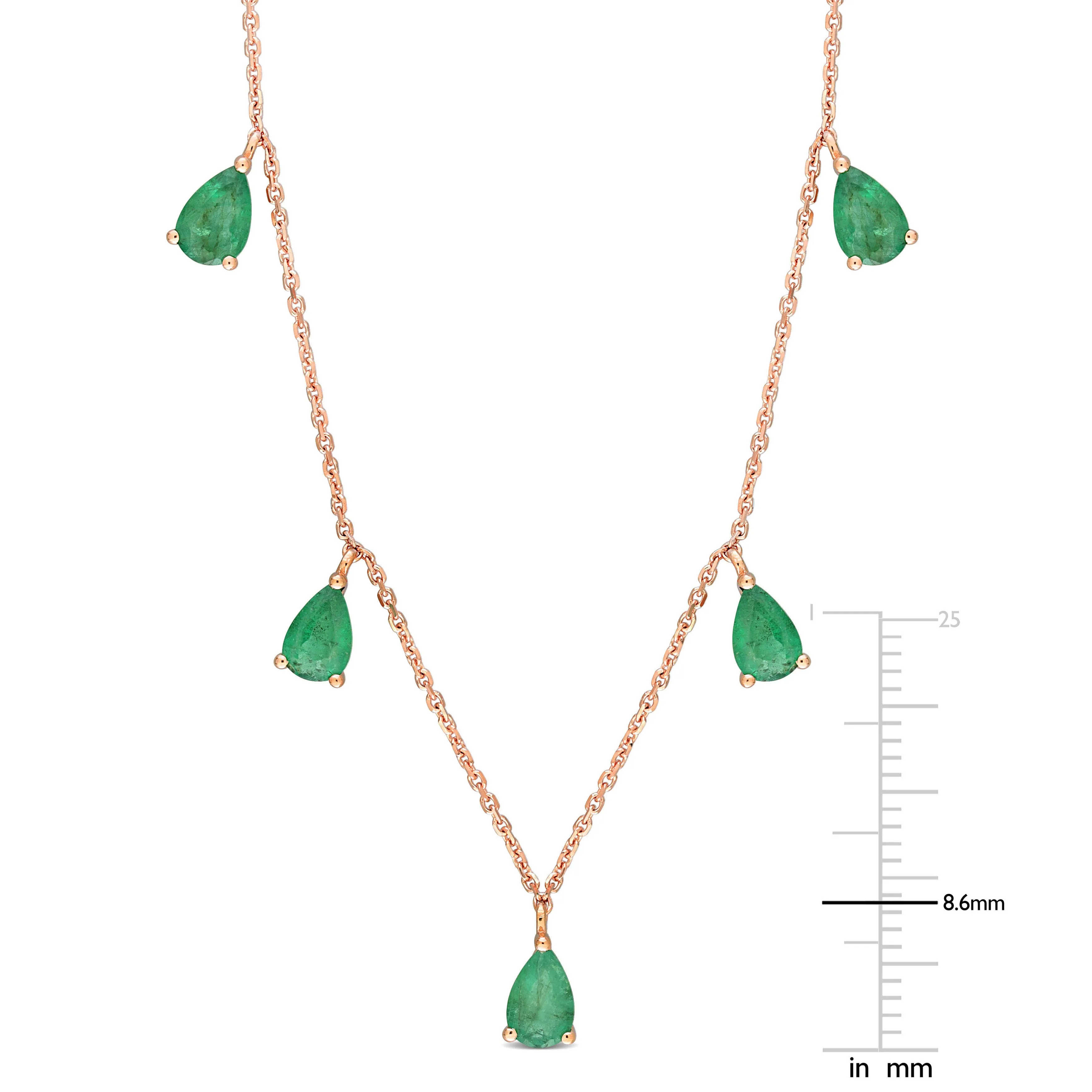 Pear Shape Emerald Floating Necklace