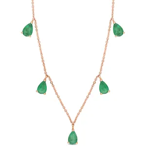 Pear Shape Emerald Floating Necklace