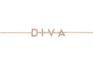 Personalized Diamond Bracelet Multiple Letters 18K Gold