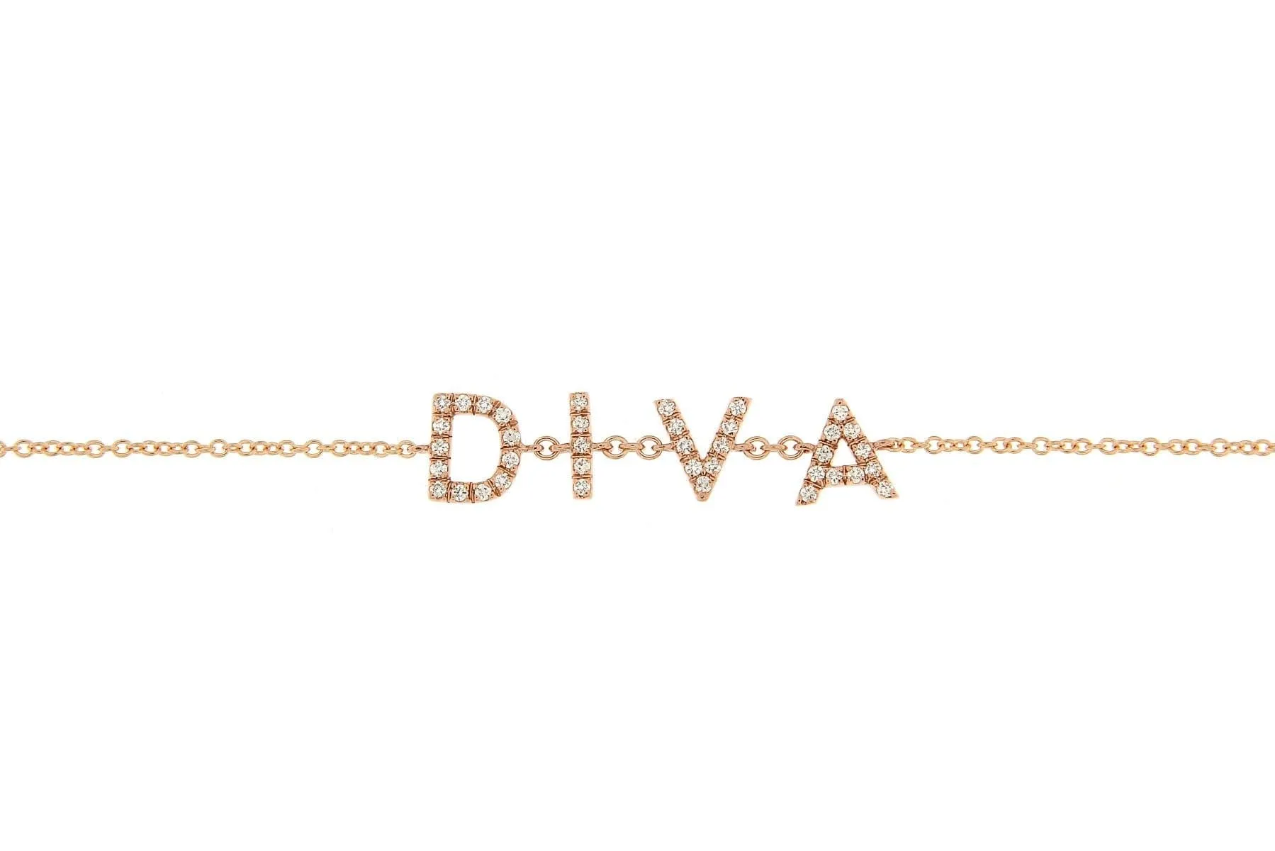 Personalized Diamond Bracelet Multiple Letters 18K Gold