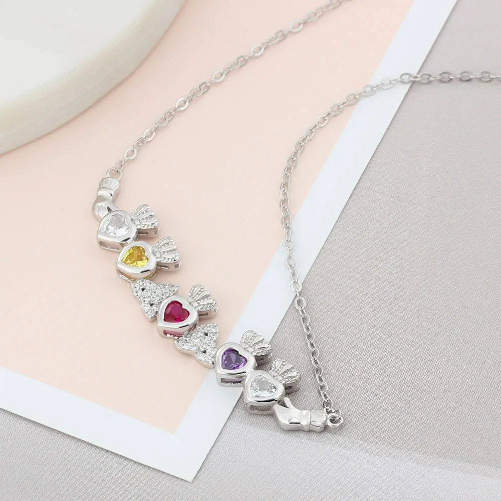 Personalized Silver Claddagh Necklace