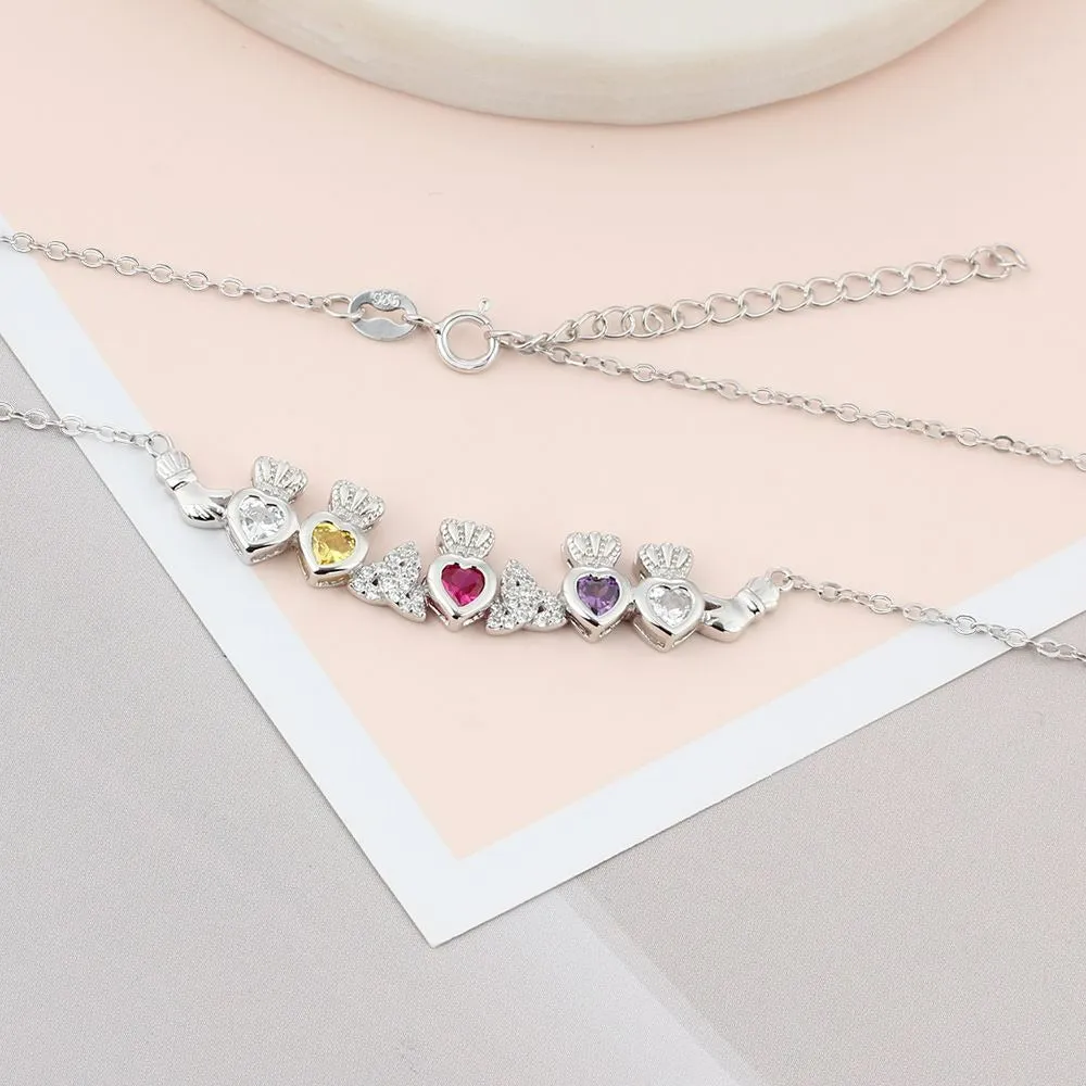 Personalized Silver Claddagh Necklace