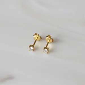 petite stud earrings - cz
