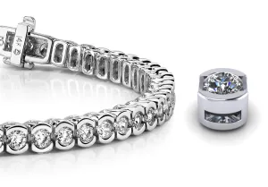 Pillow Bezel Set Lab-Grown Diamond Tennis Bracelet with 6.10 ct.(finished) 3.25mm