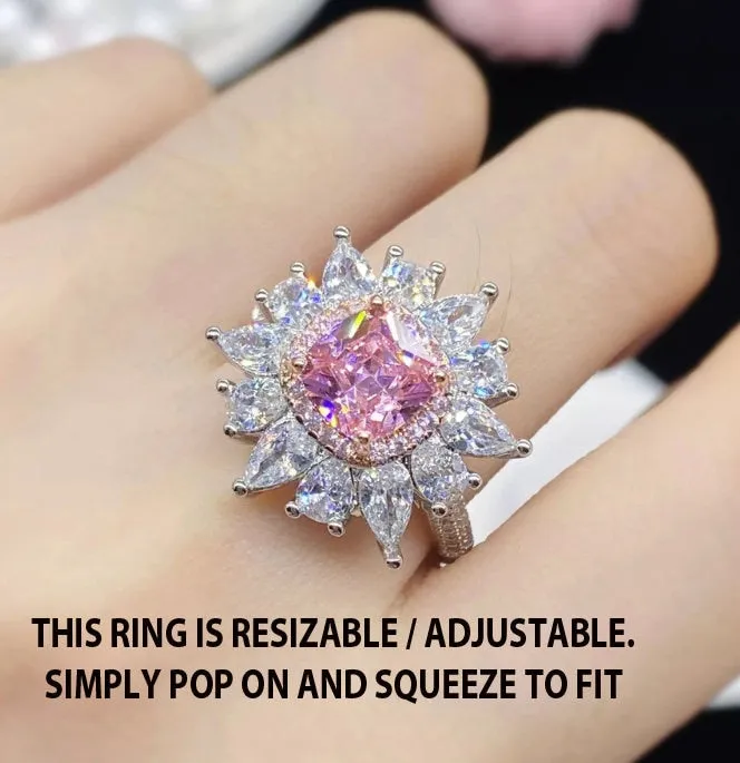 Pink Diamond Ring | Pink Diamond Engagement Ring | Flower Shape Ring