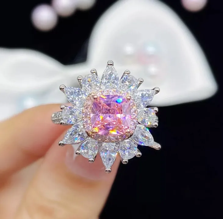 Pink Diamond Ring | Pink Diamond Engagement Ring | Flower Shape Ring