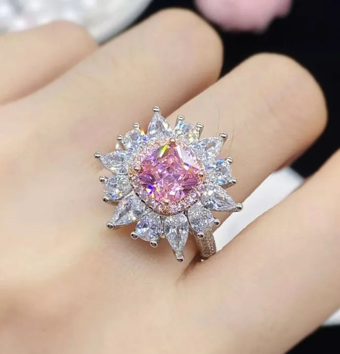 Pink Diamond Ring | Pink Diamond Engagement Ring | Flower Shape Ring
