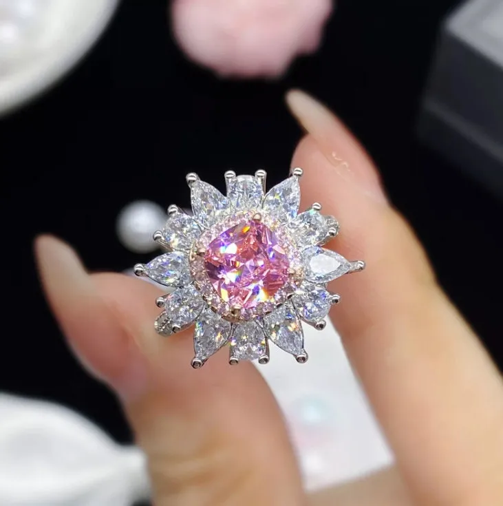 Pink Diamond Ring | Pink Diamond Engagement Ring | Flower Shape Ring