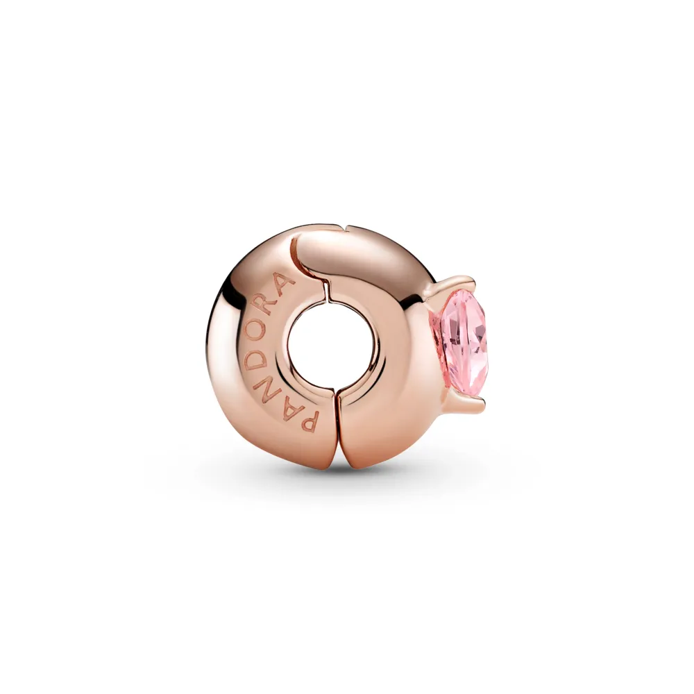 Pink Heart Solitaire Clip Charm
