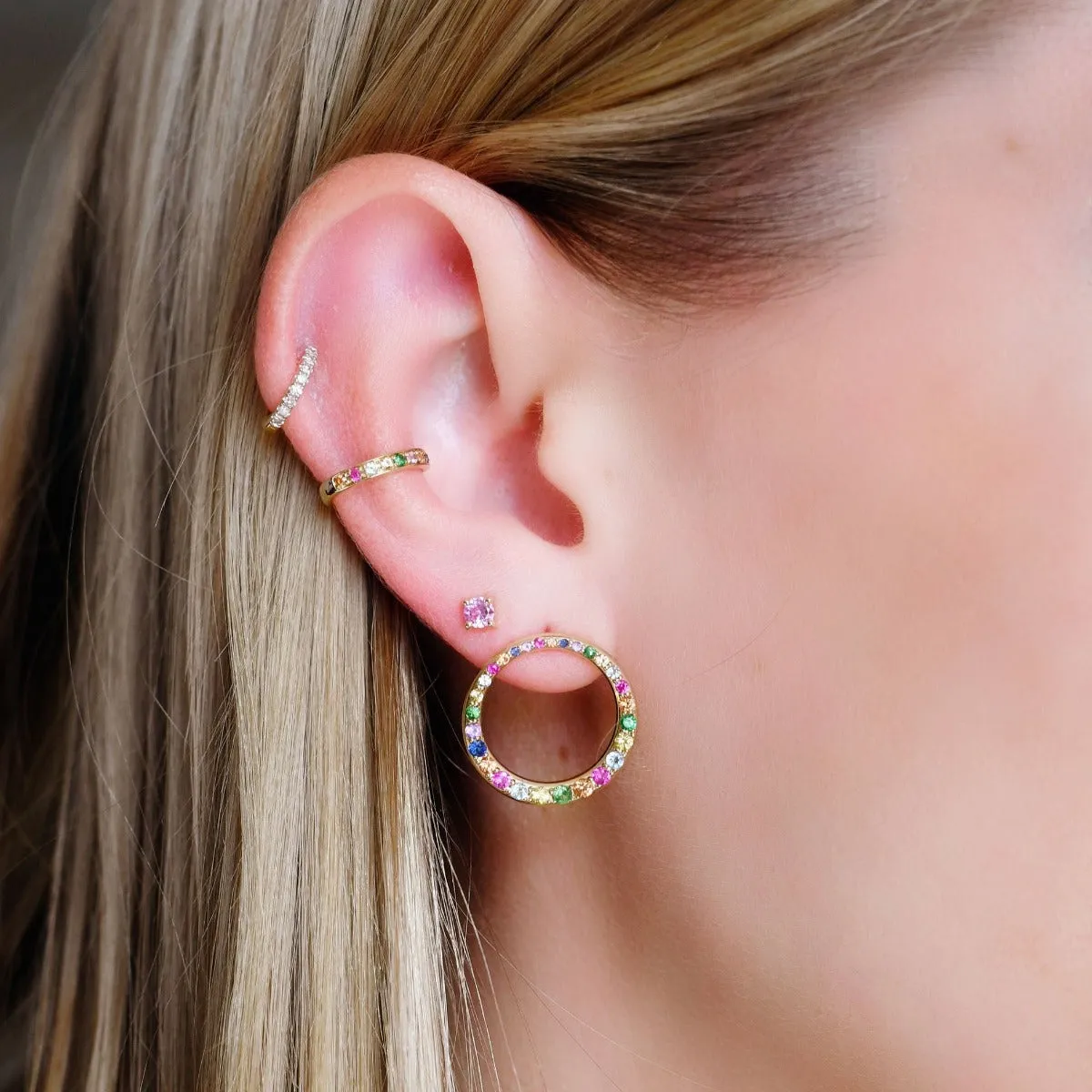 Pink Sapphire Studs
