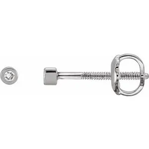 Platinum .02 CTW Natural Diamond Micro Bezel-Set Earrings