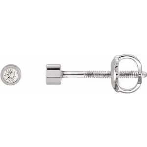 Platinum .04 CTW Natural Diamond Micro Bezel-Set Earrings