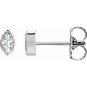 Platinum 1/10 CTW Natural Diamond Solitaire Bezel-Set Earrings