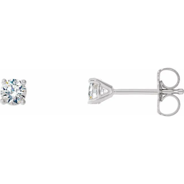 Platinum 1/5 CTW Diamond 4-Prong Cocktail-Style Earrings