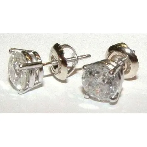 Platinum 1.51 Carat Natural Earth Mined Diamond Studs