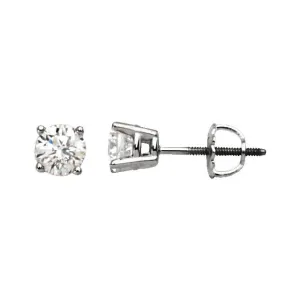 Platinum 3/4 CTW Diamond Stud Earrings