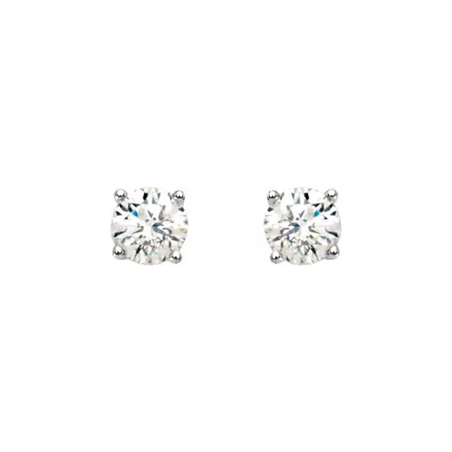 Platinum 3/4 CTW Diamond Stud Earrings