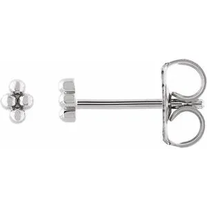 Platinum 4 Beads Bead Earrings