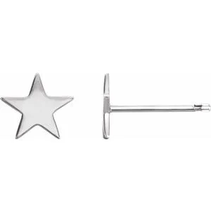 Platinum 6.2 mm Star Friction Post Earring