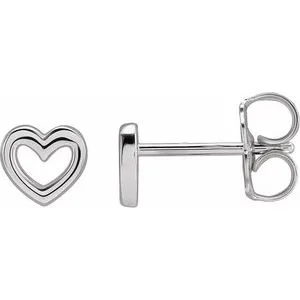 Platinum Heart Earrings