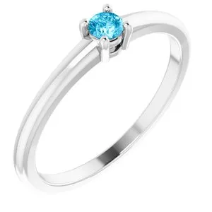 Platinum Natural Aquamarine Ring