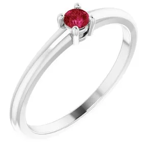 Platinum Natural Ruby Ring