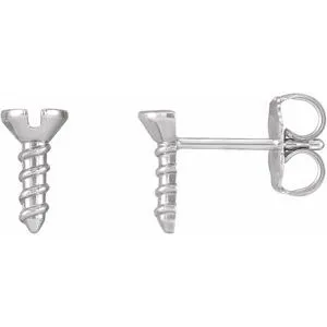 Platinum Screw Earrings