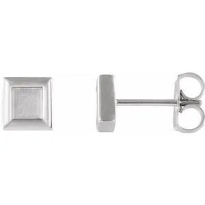 Platinum Square Petite Earrings