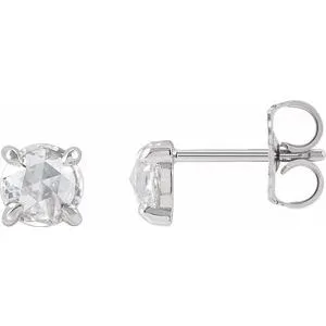 Platinum Stuller Lab-Grown Moissanite 4-Prong Claw Earrings