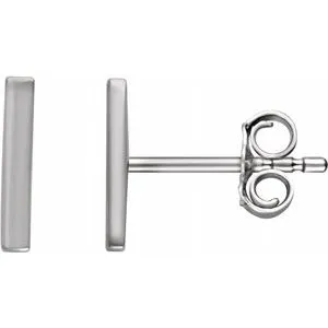 Platinum Vertical Bar Earrings
