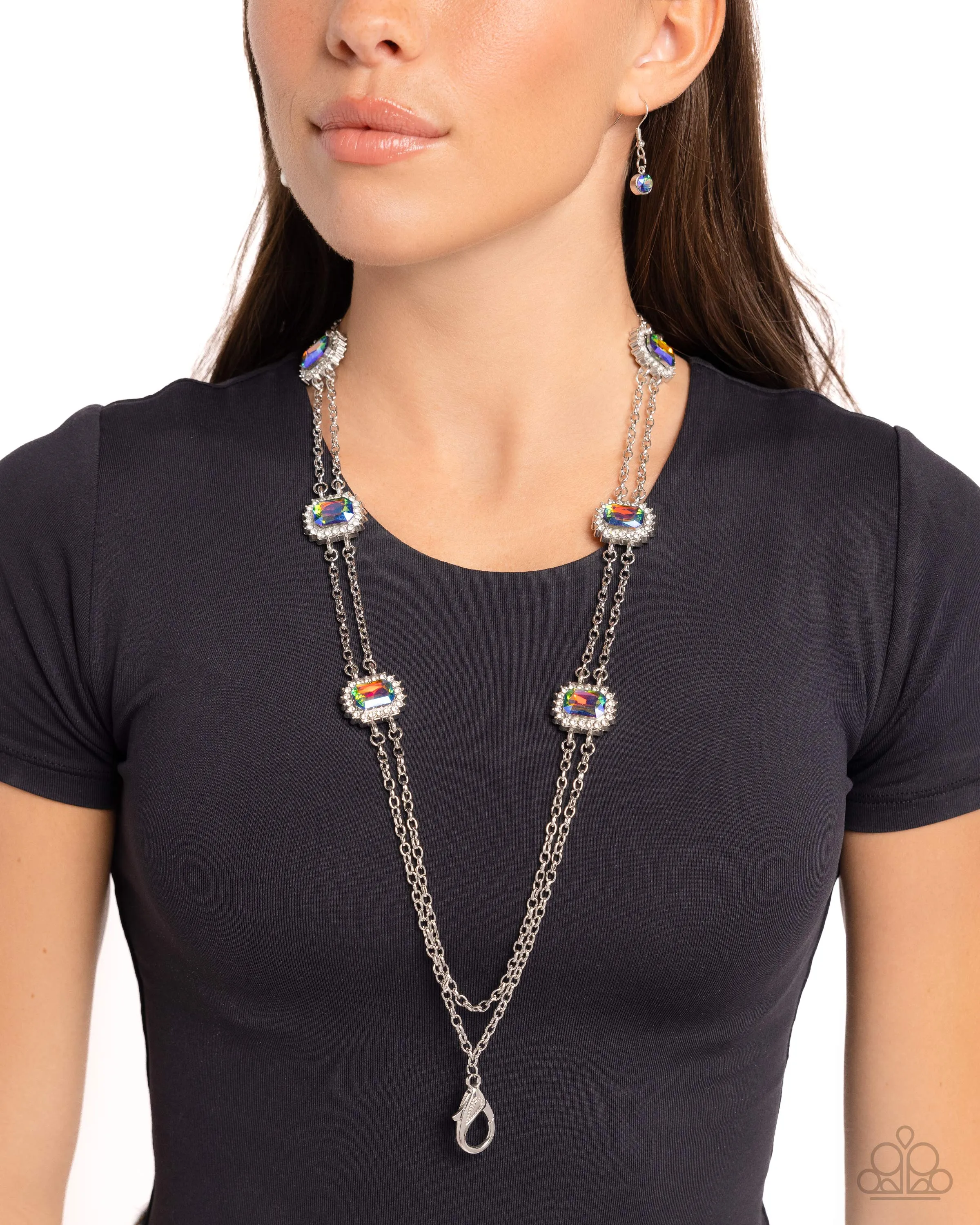 Pocketful of Sunshine - Multi - Oil Spill Gem Paparazzi Lanyard Necklace