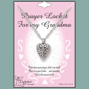 Prayer Heart Lockets-Prayer for my Grandma