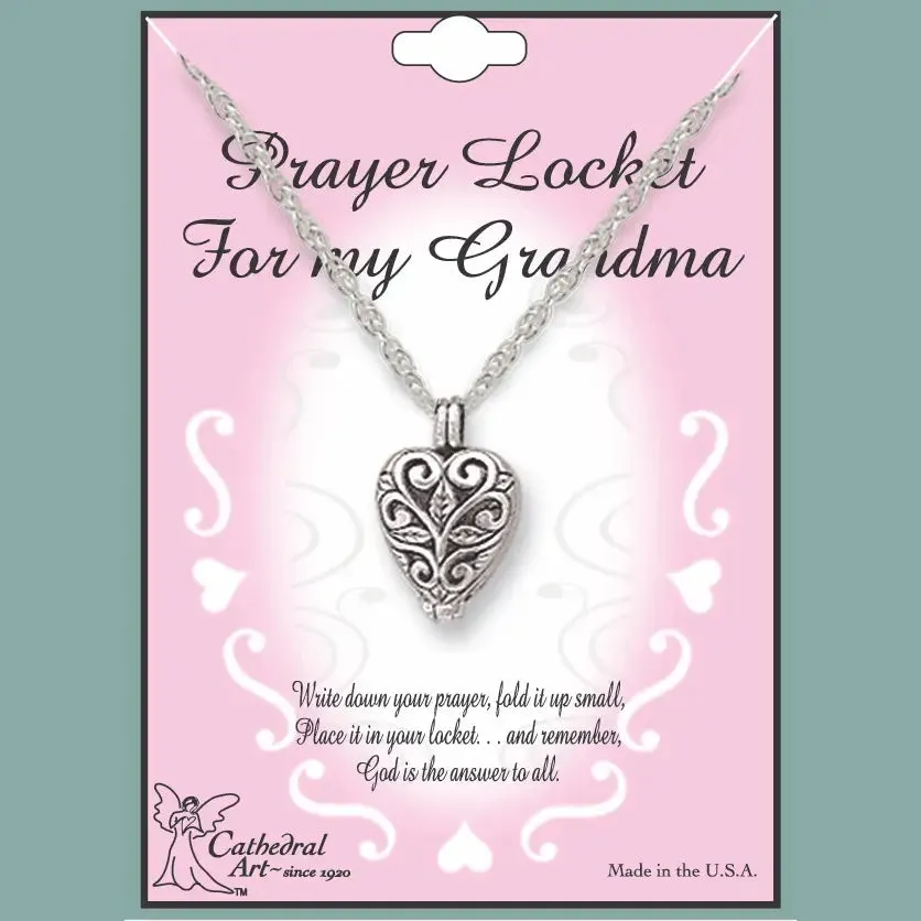 Prayer Heart Lockets-Prayer for my Grandma