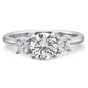 Precision Set Three Stone Diamond Engagement Ring Setting