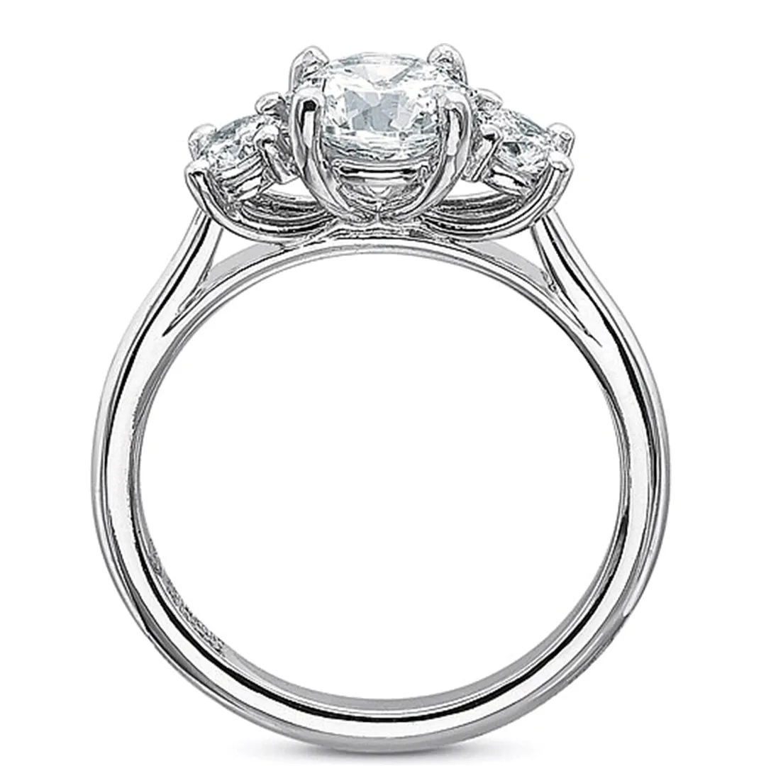 Precision Set Three Stone Diamond Engagement Ring Setting