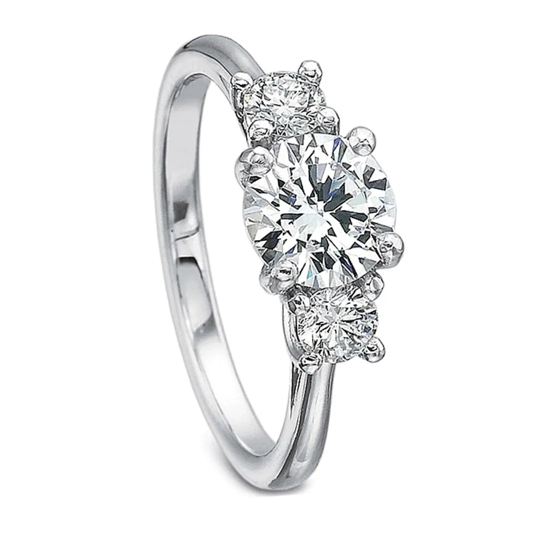 Precision Set Three Stone Diamond Engagement Ring Setting