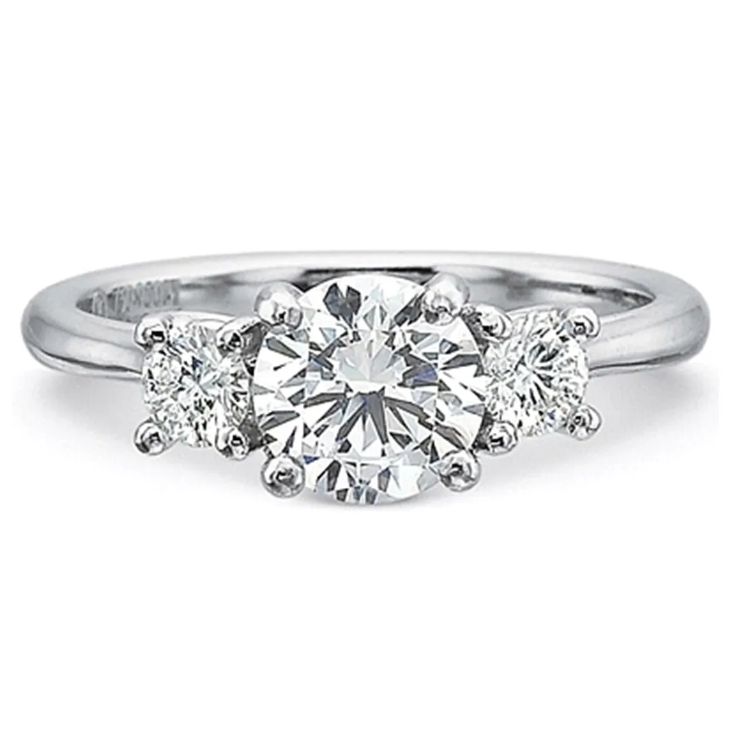 Precision Set Three Stone Diamond Engagement Ring Setting