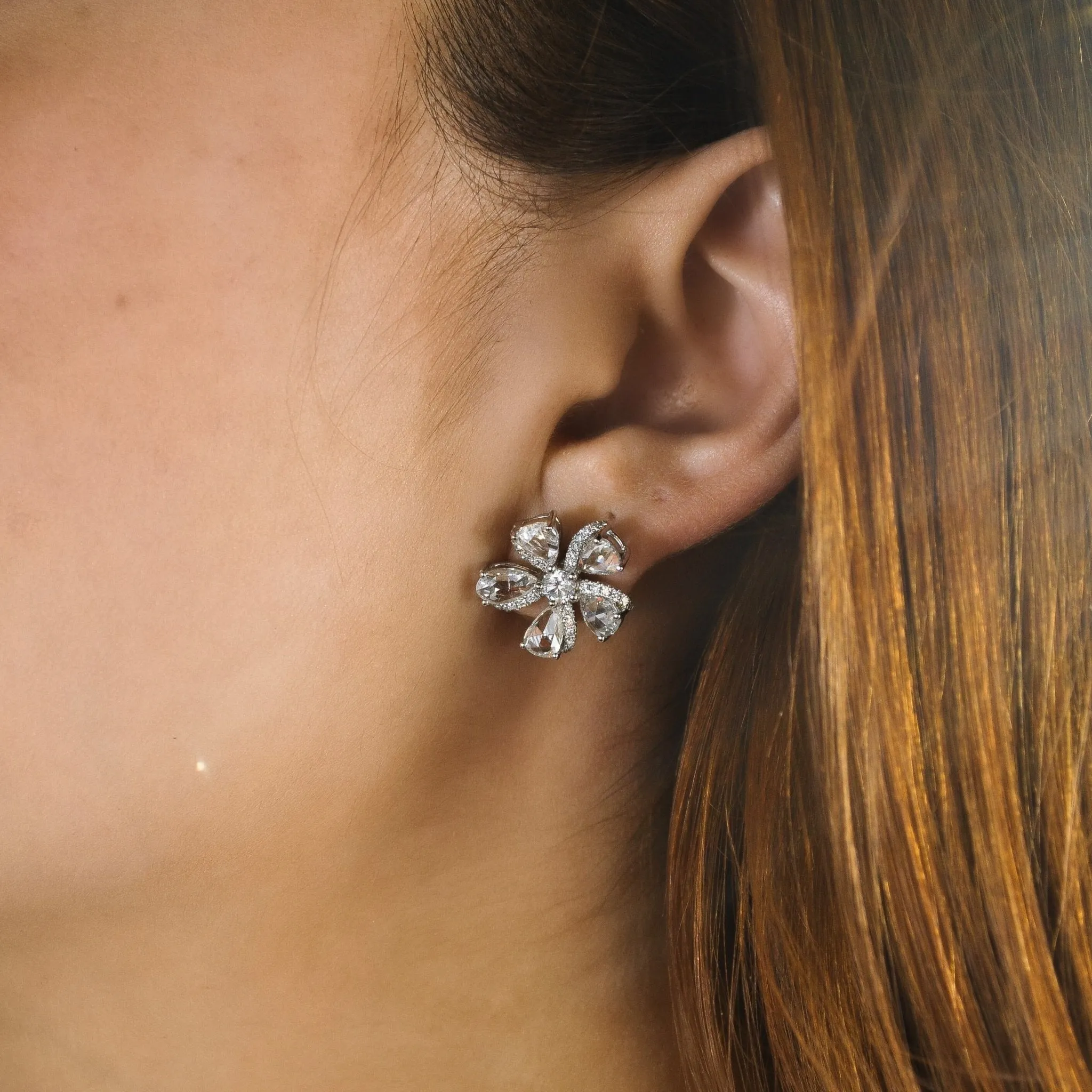 Primavera Flower Diamond Studs