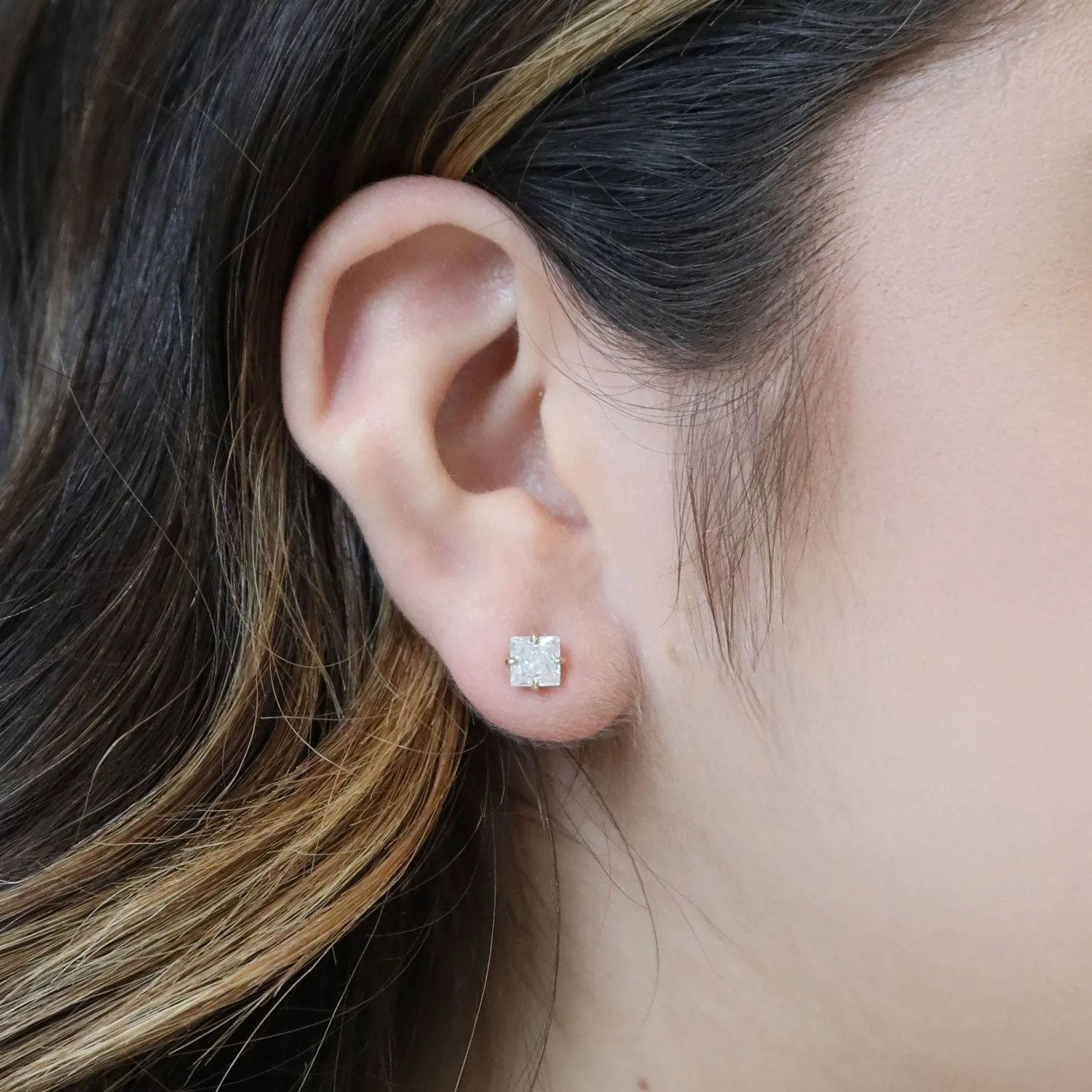 Princess Cut Diamond Stud Earrings