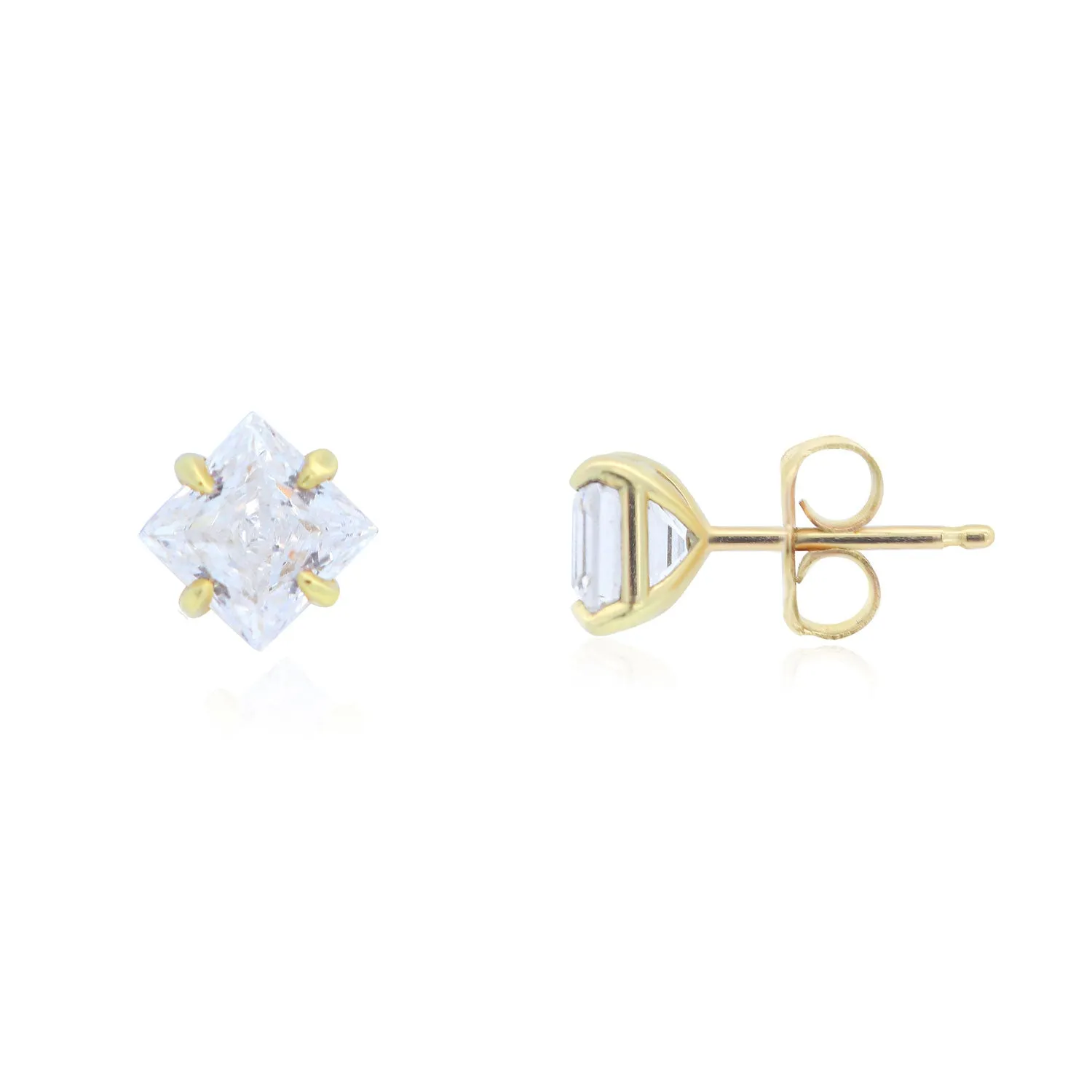 Princess Cut Diamond Stud Earrings