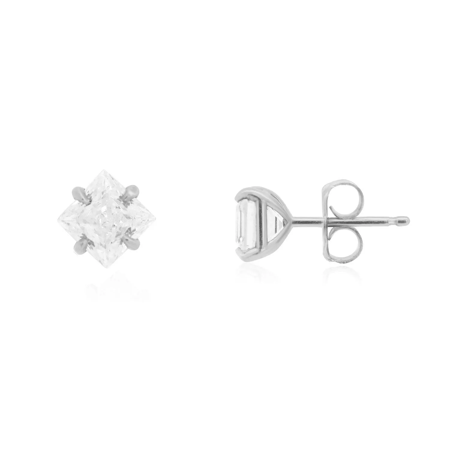 Princess Cut Diamond Stud Earrings